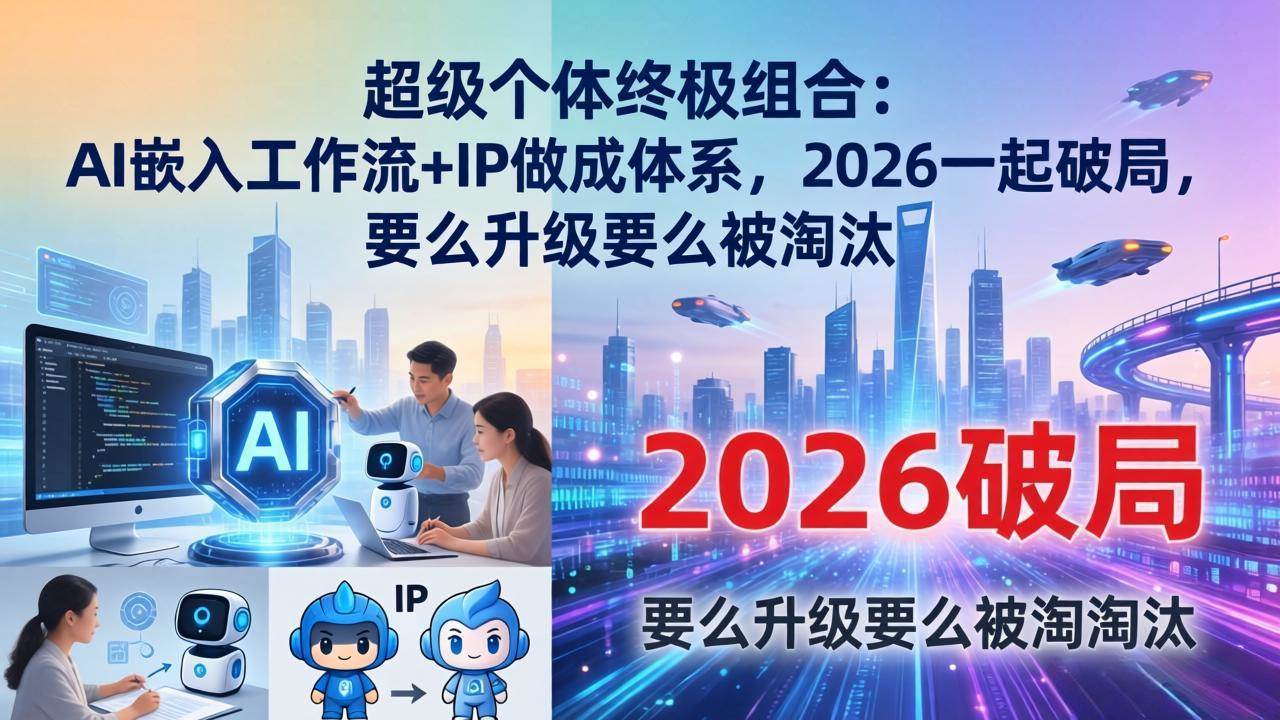 （17789期）超级个体终极组合：AI嵌入工作流+IP做成体系，2026一起破局，要么升级要么被淘汰-星空网创资源
