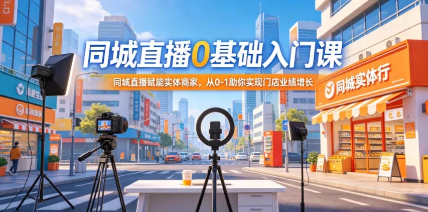 同城直播0基础入门课,同城直播赋能实体商家,从0-1助你实现门店业绩增长-星空网创资源