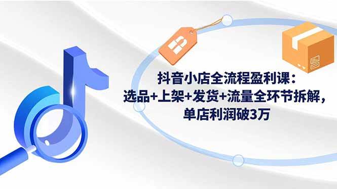 （16593期）抖音小店全流程盈利课：选品+上架+发货+流量全环节拆解，单店利润破3万-星空网创资源