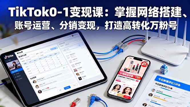 (16334期)TikTok0-1变现课:掌握网络搭建、账号运营、分销变现,打造高转化万粉号-星空网创资源