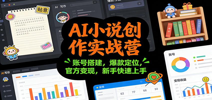AI小说创作实战营：账号搭建，爆款定位，官方变现，新手快速上手-星空网创资源