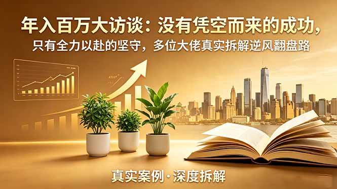 (18891期)年入百万大访谈-更新:没有凭空而来的成功,只有全力以赴的坚守,多位大佬真实拆解逆风翻盘路-星空网创资源