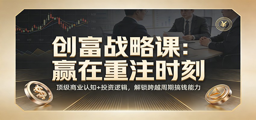 《创富战略课：赢在重注时刻》顶级商业认知+投资逻辑，解锁跨越周期搞钱能力-星空网创资源