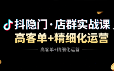 抖隐门·抖音小店高利润高客单店群玩法-星空网创资源