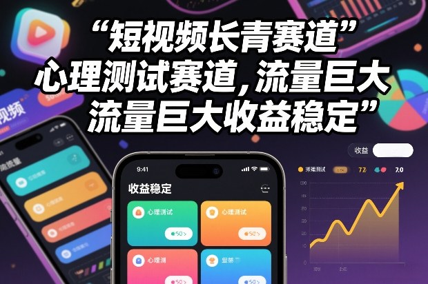 短视频长青赛道，心里测试赛道，流量巨大，收益稳定-星空网创资源