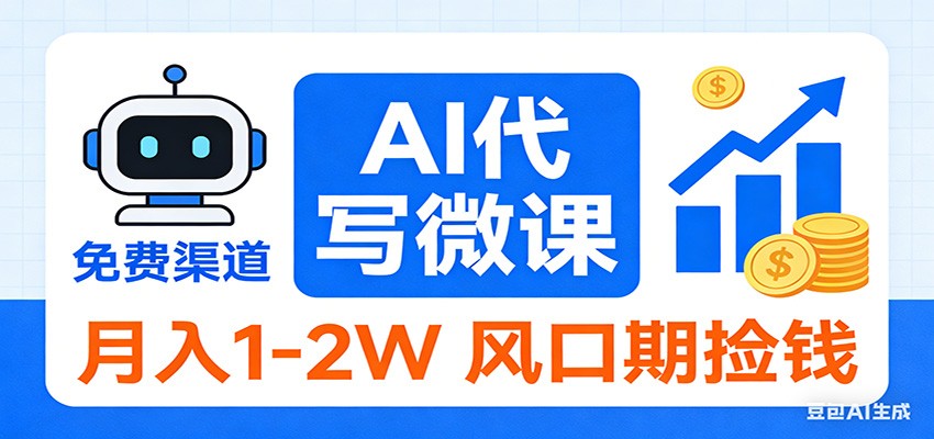 2026告别打工!AI 代写微课,提供免费渠道,月入 1-2W 风口期捡钱-星空网创资源