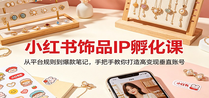 小红书饰品IP孵化课：从平台规则到爆款笔记，手把手教你打造高变现垂直账号-星空网创资源