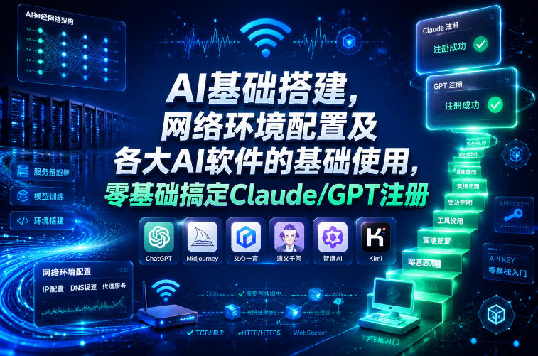 AI基础搭建,网络环境配置及各大AI软件的基础使用,零基础搞定Claude/GPT注册-星空网创资源