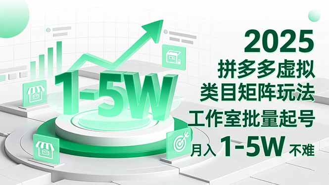 （16548期）2025 拼多多虚拟类目矩阵玩法，工作室批量起号，月入 1-5W 不难-星空网创资源