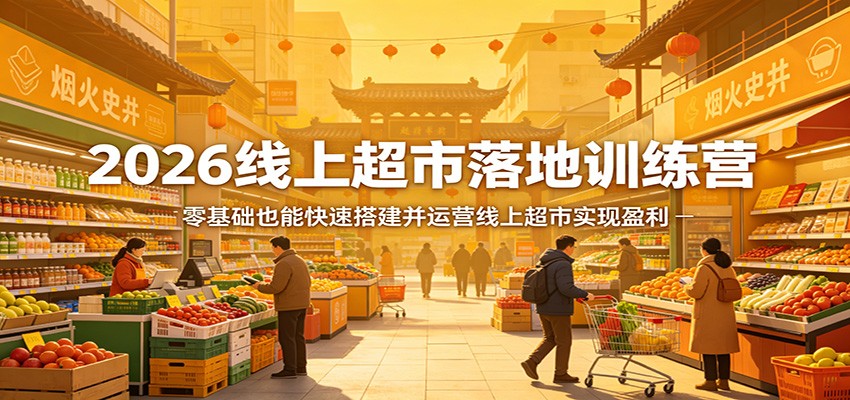 2026线上超市落地训练营，零基础也能快速搭建并运营线上超市实现盈利-星空网创资源