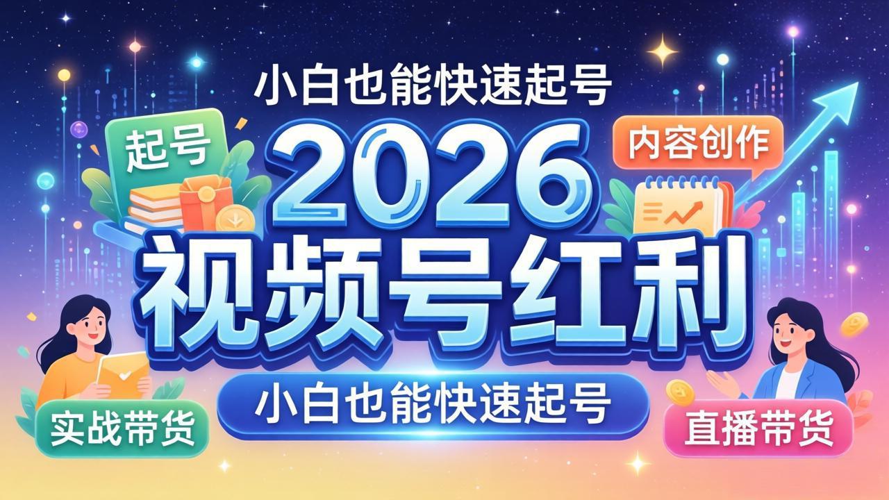 2026视频号红利实战营,大佬亲授起号、内容、直播、IP、投流、私域、矩阵全套落地打法 2026视频号红利实战营,大佬亲授起号、内容、直播、IP、投流、私域、矩阵全套落地打法
