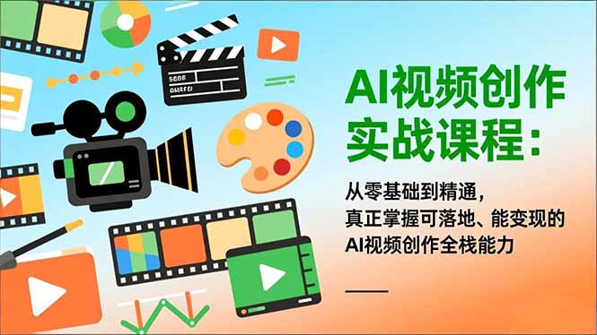AI视频创作实战课程:从零基础到精通,真正掌握可落地、能变现的AI视频创作全栈能力-星空网创资源