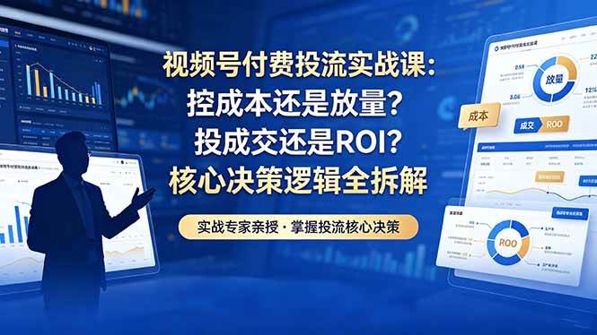 (18462期)视频号付费投流实战课-5月:控成本还是放量?投成交还是ROI?核心决策逻辑全拆解-星空网创资源