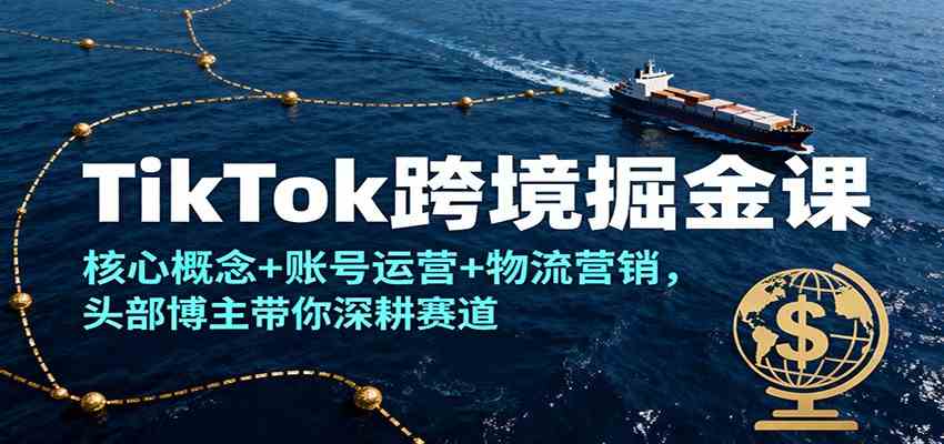 TikTok跨境掘金课，核心概念+账号运营+物流营销，头部博主带你深耕赛道-星空网创资源