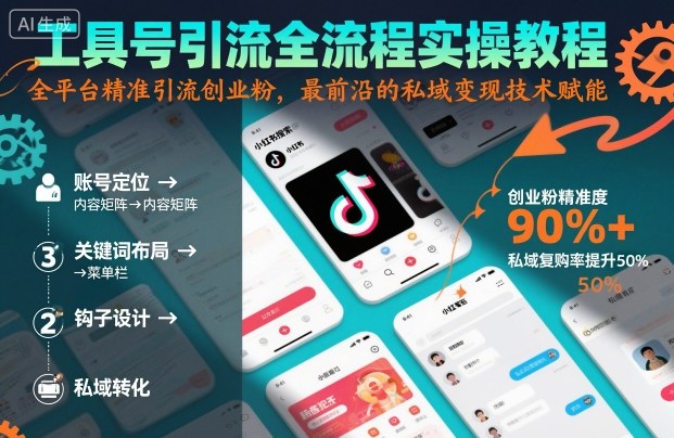 工具号引流全流程保姆级实操教程,全平台精准引流创业粉,最前沿的私域变现技术赋能-星空网创资源
