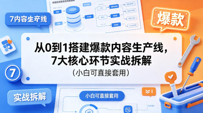 从0到1搭建爆款内容生产线,7大核心环节实战拆解(小白可直接套用)-星空网创资源
