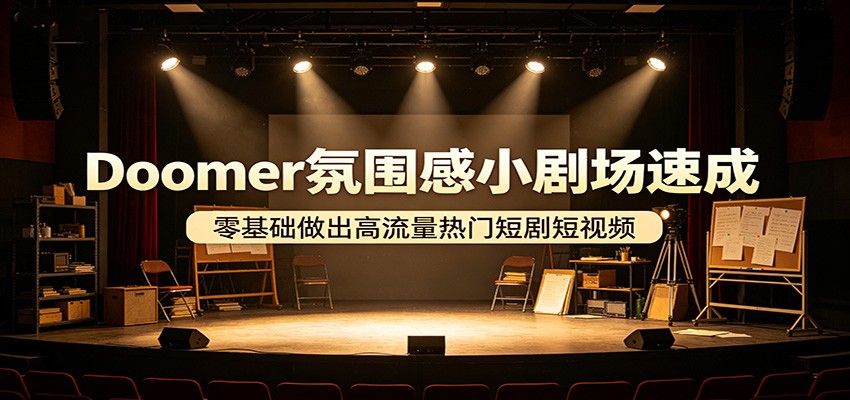 Doomer氛围感小剧场速成，零基础做出高流量热门短剧短视频-星空网创资源