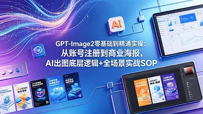 GPT-Image2零基础到精通实操:从账号注册到商业海报,AI出图底层逻辑+全场景实战SOP-星空网创资源