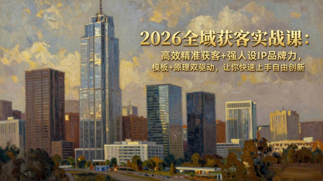 (17613期)2026全域获客实战课:高效精准获客+强人设IP品牌力,模板+原理双驱动,让你快速上手自由创新-星空网创资源