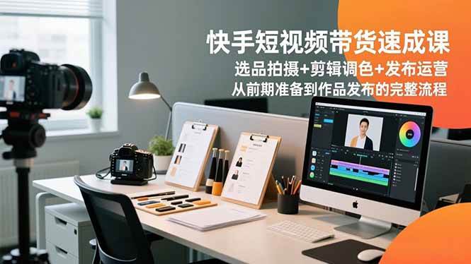 （16752期）快手短视频带货速成课，选品拍摄+剪辑调色+发布运营，从前期准备到作品发布的完整流程-星空网创资源