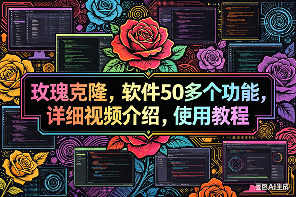 (18026期)玫瑰克隆,ai克隆软件,自媒体的神器,一键爆款,60多个功能的详细教程。-星空网创资源