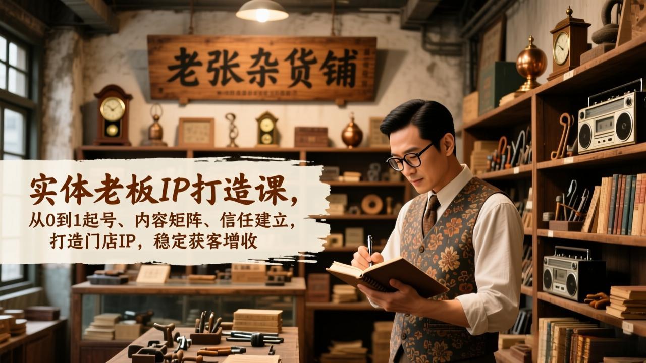 实体老板IP打造课,从0到1起号、内容矩阵、信任建立,打造门店IP,稳定获客增收-星空网创资源