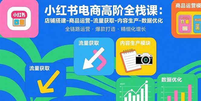 （15840期）小红书电商高阶全栈课：店铺搭建-商品运营-流量获取-内容生产-数据优化-星空网创资源