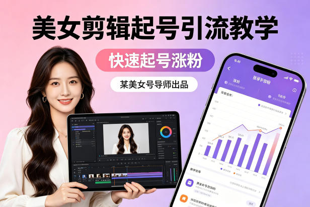 某美女号导师出品:美女剪辑起号引流教学,快速起号涨粉-星空网创资源
