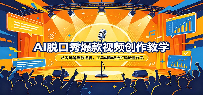 AI脱口秀爆款视频创作教学：从零拆解爆款逻辑，工具辅助轻松打造流量作品-星空网创资源