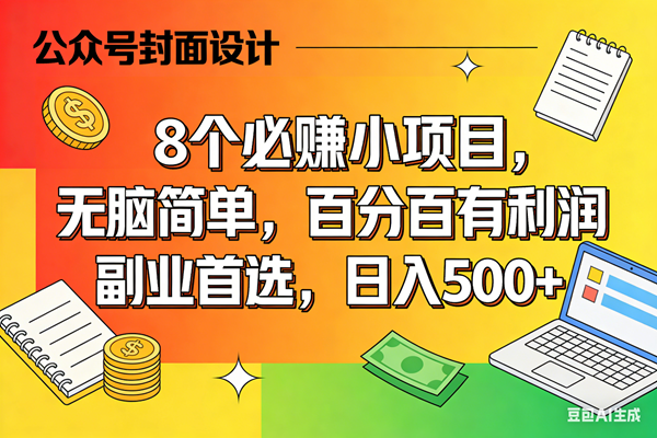 （17911期）8个必赚米的小项目，百分百有利润，无脑简单，副业首选，日入500+-星空网创资源