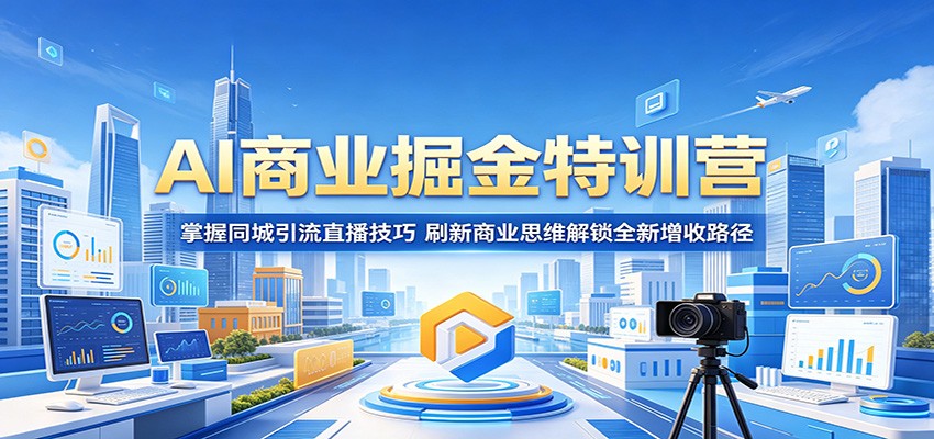 AI商业掘金特训营:掌握同城引流直播技巧,刷新商业思维解锁全新增收路径-星空网创资源