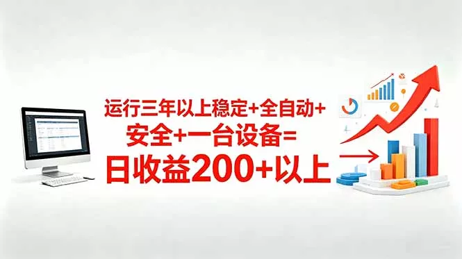 三年以上稳定+全自动+安全+一台设备=日收益200+-星空网创资源