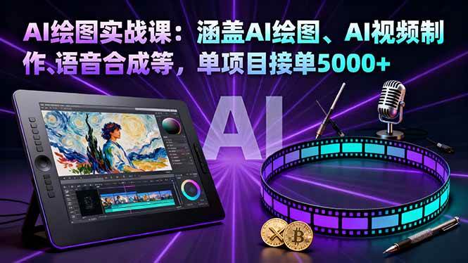 （16304期）AI绘图实战课：涵盖AI绘图、AI视频制作、语音合成等，单项目接单5000+-星空网创资源