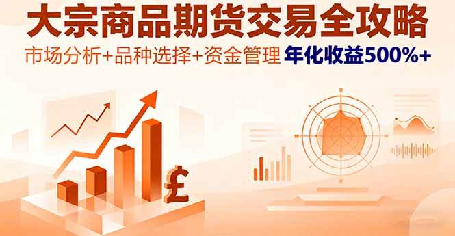 （16083期）大宗商品期货交易全攻略，市场分析+品种选择+资金管理，年化收益500%+-星空网创资源