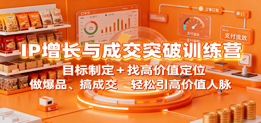 IP增长与成交突破训练营：目标制定+找高价值定位，做爆品、搞成交，轻松引高价值人脉-星空网创资源