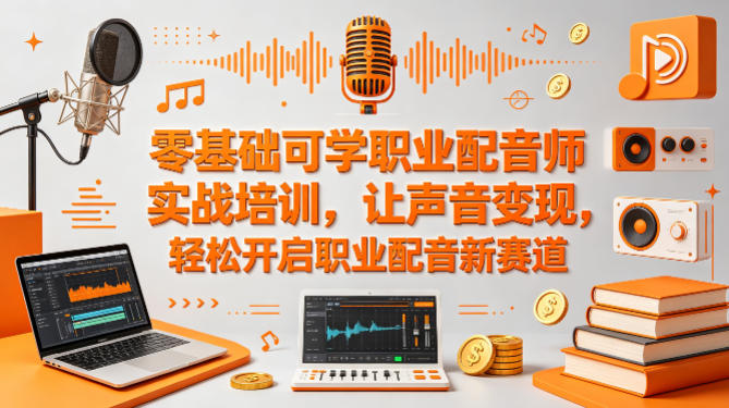 零基础可学职业配音师实战培训,让声音变现,轻松开启职业配音新赛道-星空网创资源