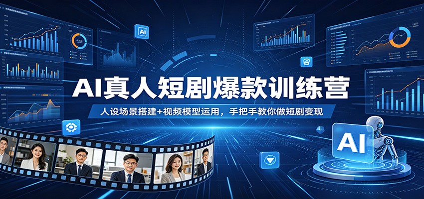 AI真人短剧爆款训练营：人设场景搭建+视频模型运用，手把手教你做短剧变现-星空网创资源