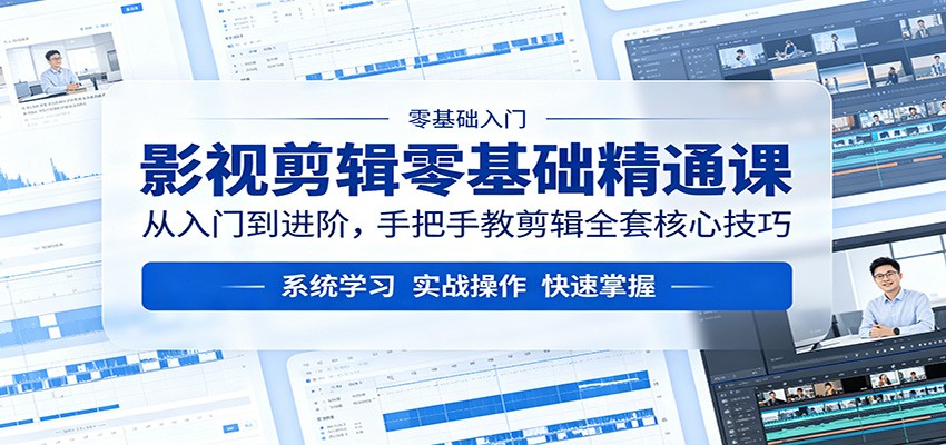影视剪辑零基础精通课：从入门到进阶，手把手教剪辑全套核心技巧-星空网创资源
