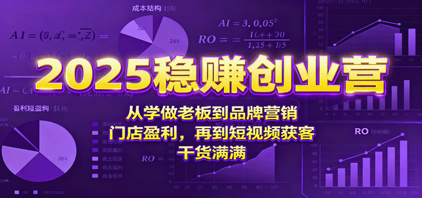2025稳赚创业营:从学做老板到品牌营销、门店盈利,再到短视频获客,干货满满-星空网创资源