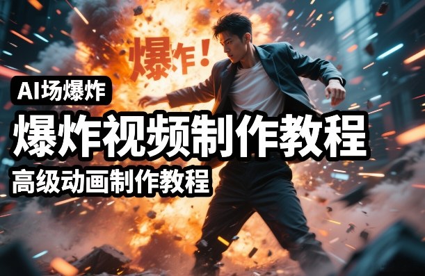 AI场景爆炸视频制作教程，利用人物实拍视频制作出高级的动画特效-星空网创资源