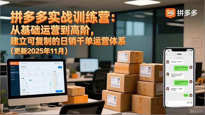 （16700期）拼多多实战训练营：从基础运营到高阶，建立可复制的日销千单运营体系（更新11月）-星空网创资源