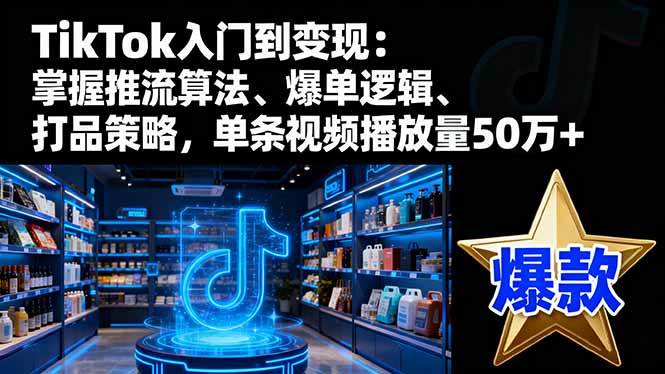 (16367期)TikTok入门到变现:掌握推流算法、爆单逻辑、打品策略,单条视频播放量50w-星空网创资源