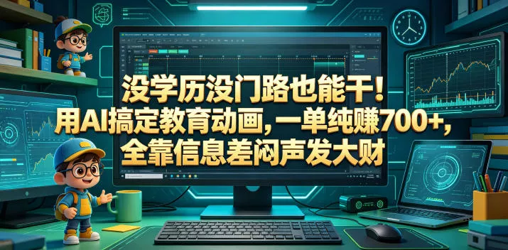 没学历没门路也能干!用AI搞定教育动画,一单纯賺700+,全靠信息差闷声发大财【揭秘】-星空网创资源