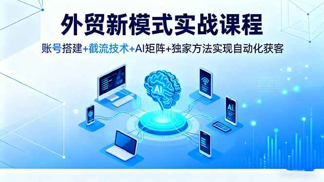 (16363期)外贸新模式实战课程,账号搭建+截流技术+AI矩阵+独家方法实现自动化获客-星空网创资源