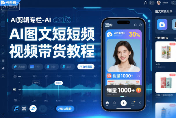 AI剪辑专栏-AI图文短视频带货教程-星空网创资源