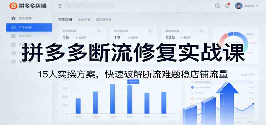 拼多多断流修复实战课：15大实操方案，快速破解断流难题稳店铺流量-星空网创资源