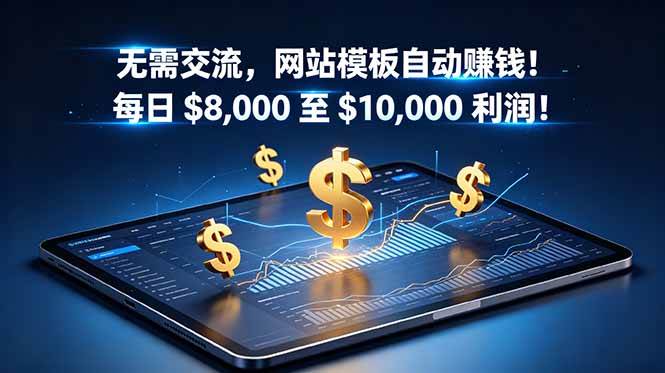 (18854期)无需交流,网站模板自动赚钱!每日 $8,000 至 $10,000 利润!【原创双语字幕】-星空网创资源