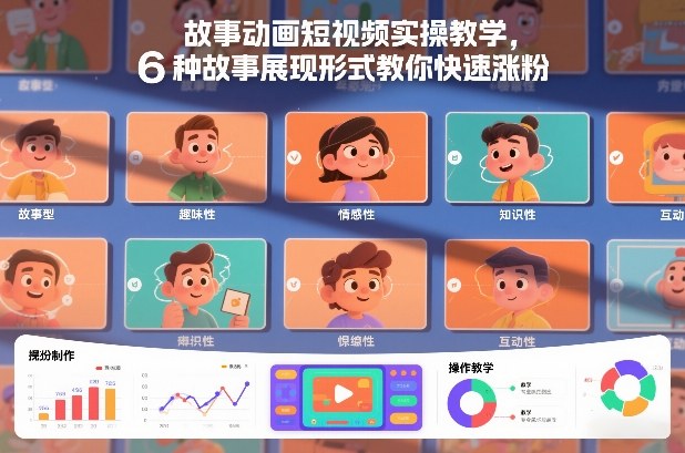 故事动画短视频实操教学，6种故事展现形式教你快速涨粉-星空网创资源