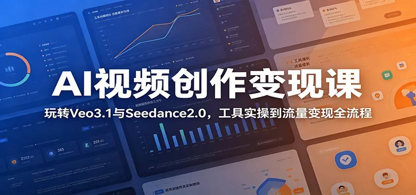 AI视频创作变现课：玩转Veo3.1与Seedance2.0，工具实操到流量变现全流程-星空网创资源