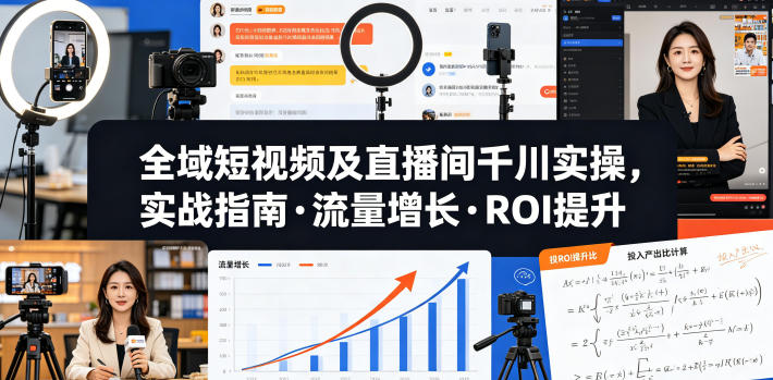 全域短视频及直播间千川实操,实战指南·流量增长·ROI提升(更新)-星空网创资源